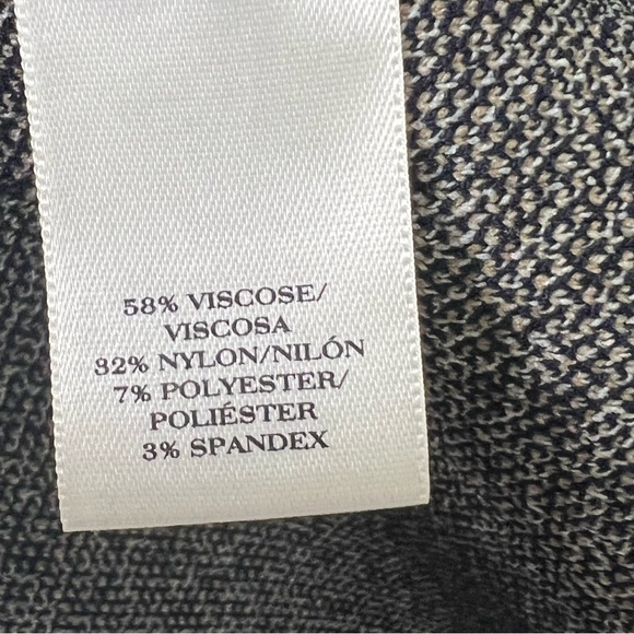 Ann Taylor Jacket Black Gray & Tan Color Block Viscose Open Front EUC M - Picture 6 of 7